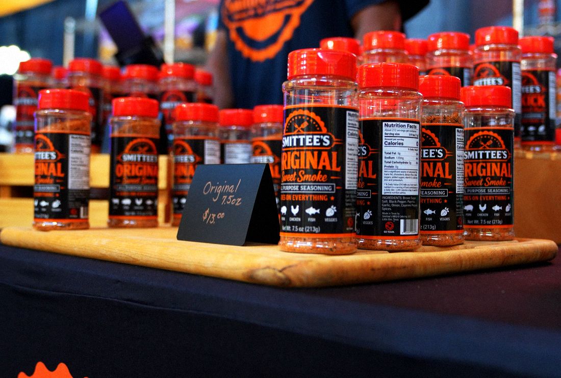 Smittee's Original Sweet Smoke jars on display
