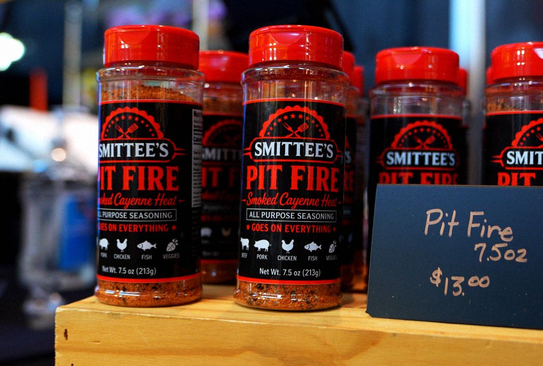 Smittee's Pit Fire jars on display